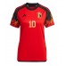 Camisa de Futebol Bélgica Eden Hazard #10 Equipamento Principal Mulheres Mundo 2022 Manga Curta